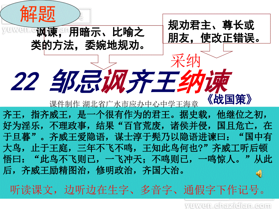 邹忌讽齐王纳谏PPT_第3页