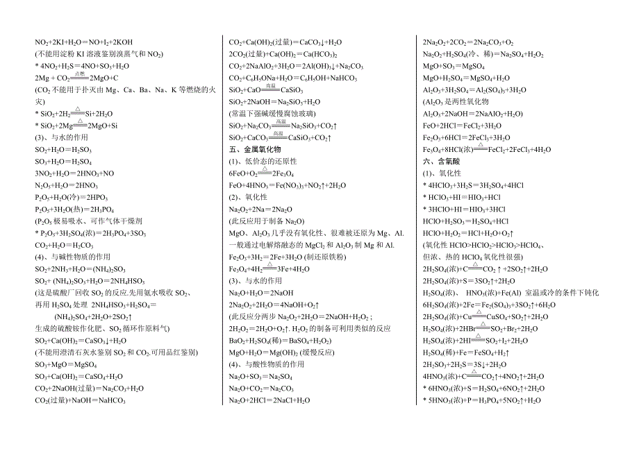 高考化学方程式汇总_第3页