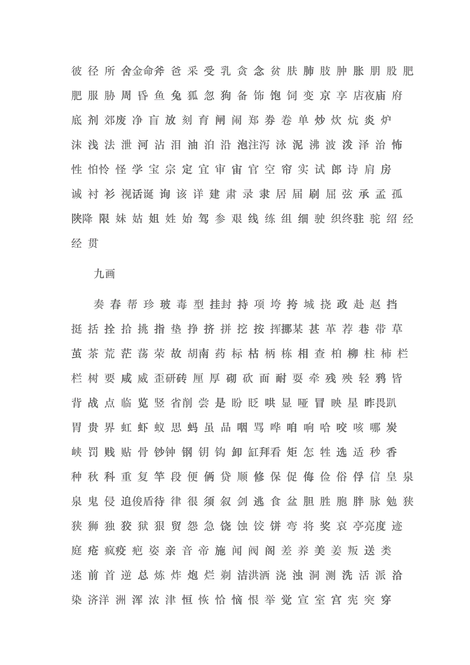 小学生常用汉字表(2500字)havr_第4页