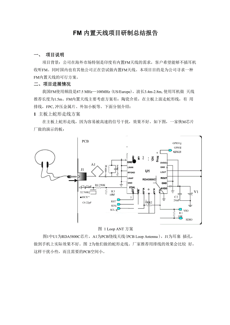 FM内置天线项目研制总结报告_第1页