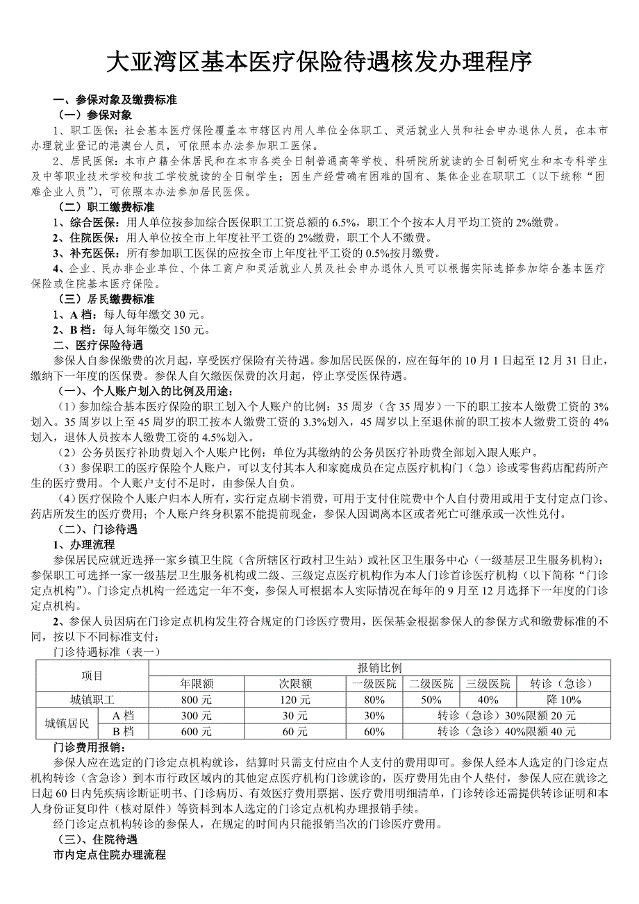惠州大亚湾医疗保险报销办理程序_第1页