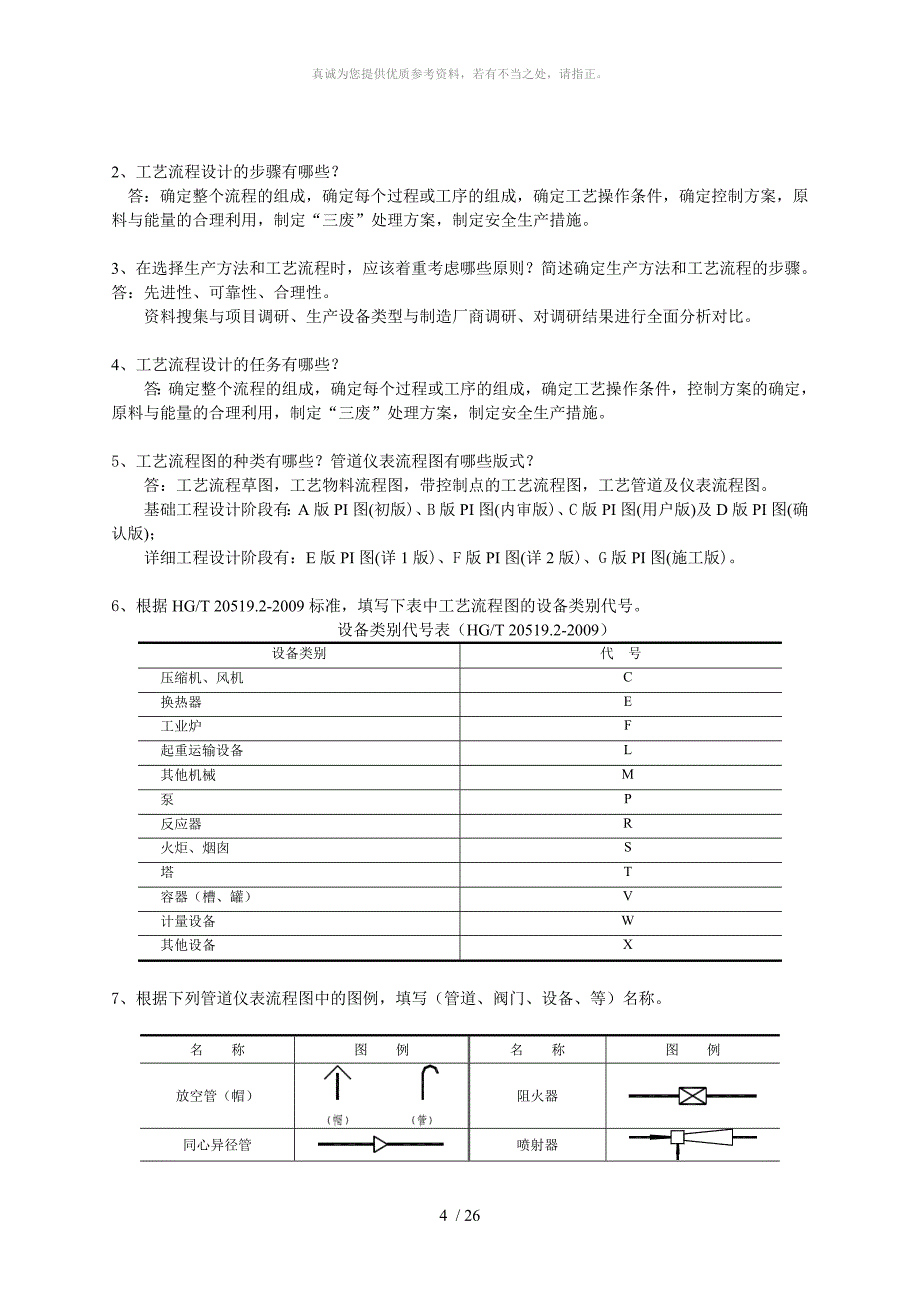 化工设计习题及答案_第4页