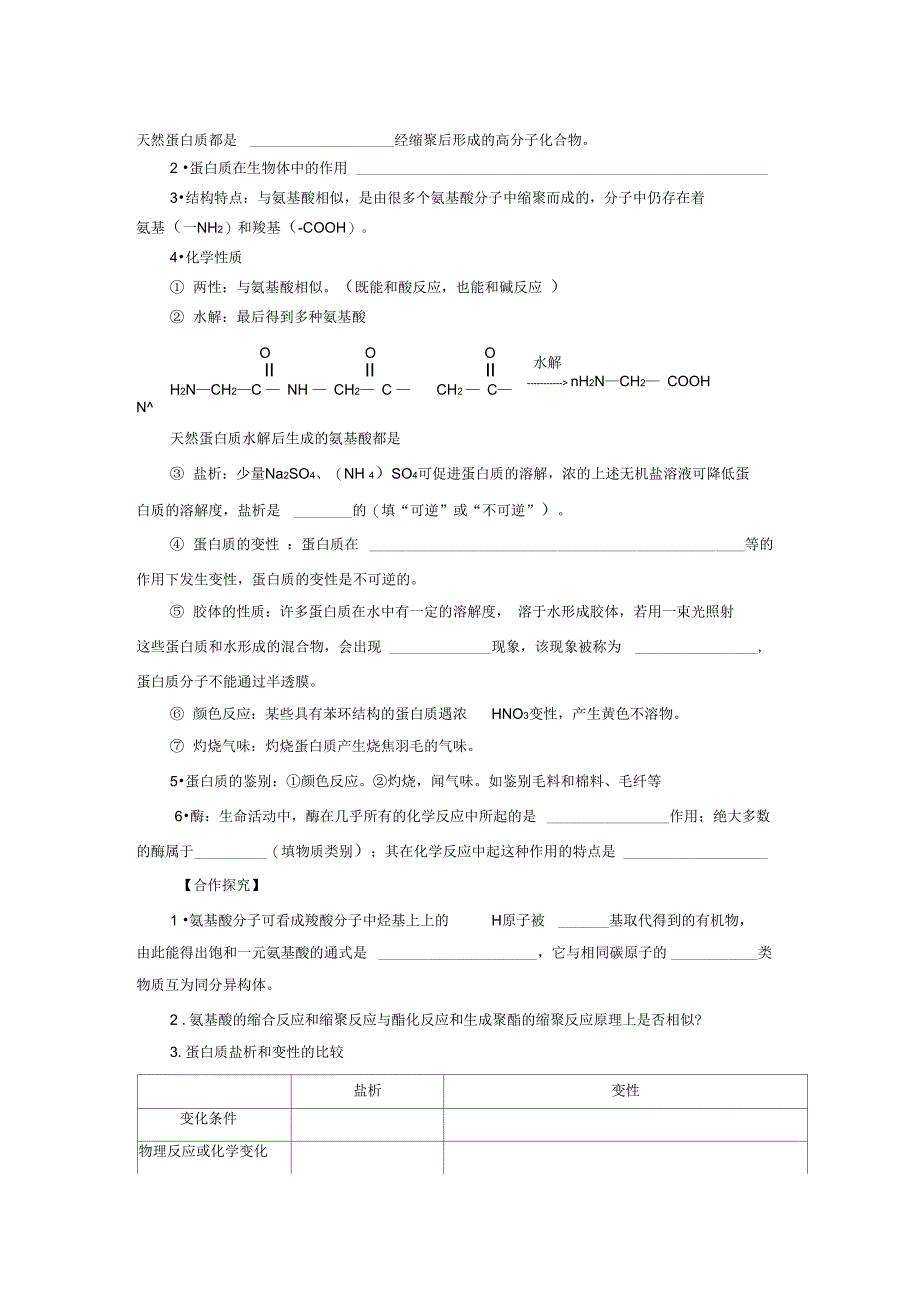 《氨基酸蛋白质核酸》导学案3_第2页