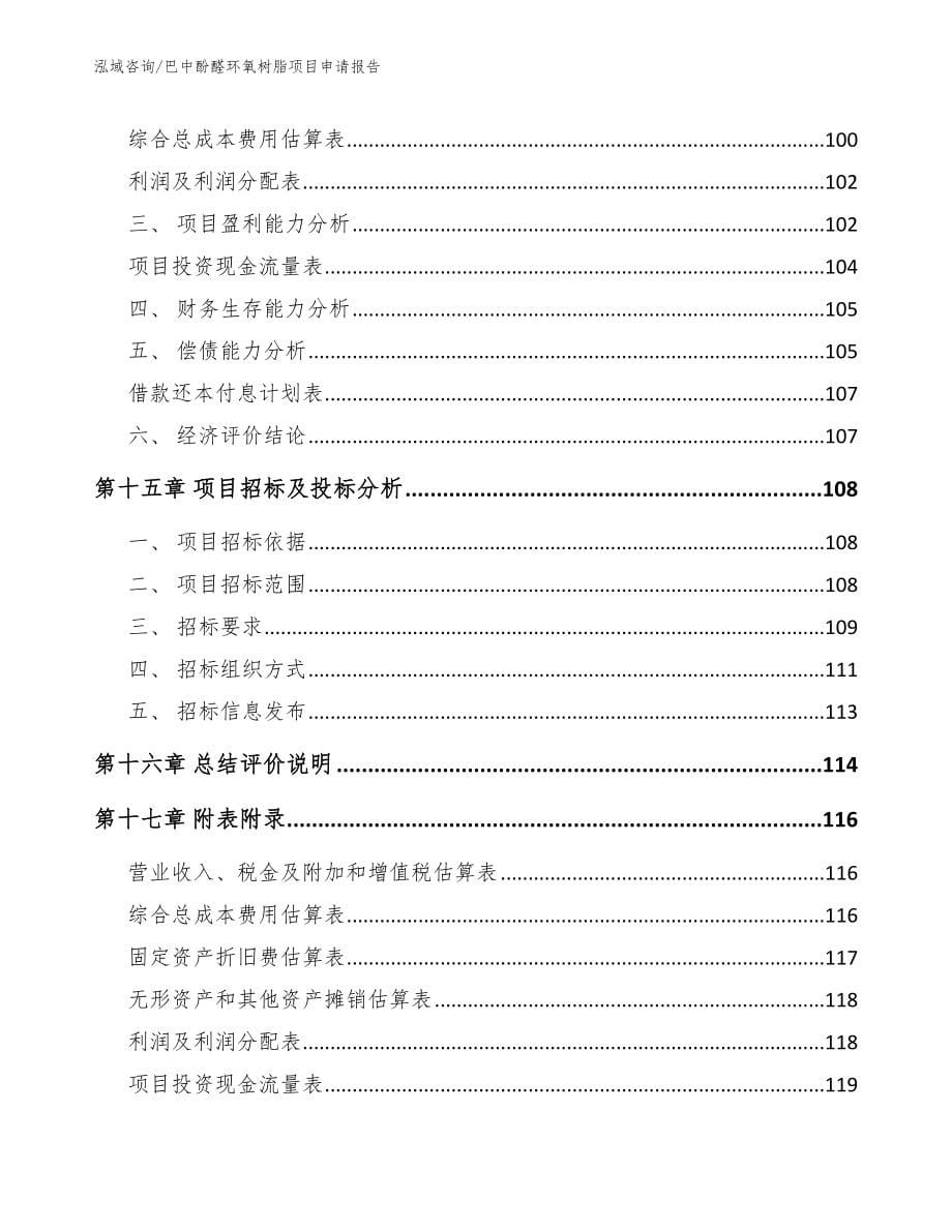 巴中酚醛环氧树脂项目申请报告参考模板_第5页