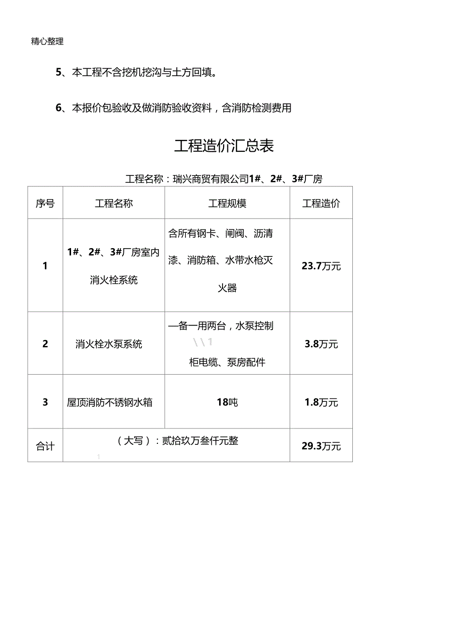 消防工程报价表格模板_第3页