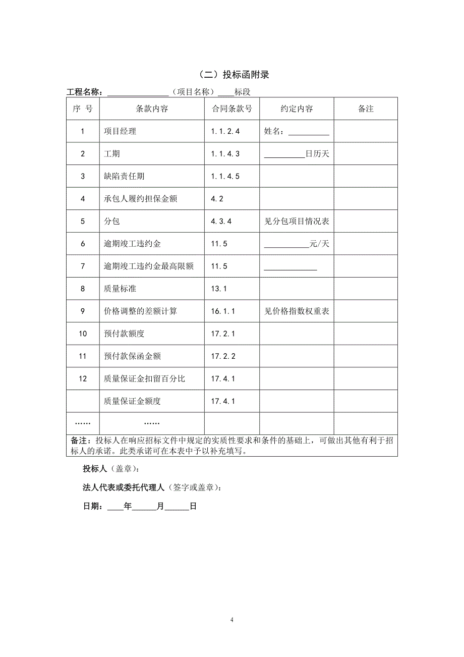 建筑工程投标文件(范本).doc_第4页