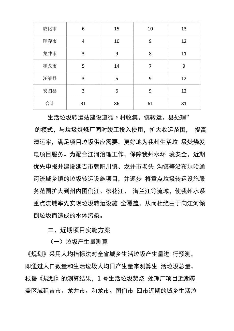 延边州生活垃圾焚烧处理设施建设实施方案_第5页