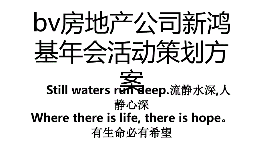 bv房地产公司新鸿基年会活动策划方案教程文件_第1页