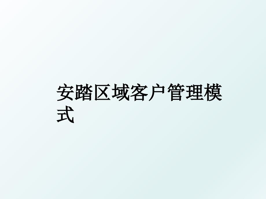 安踏区域客户模式_第1页