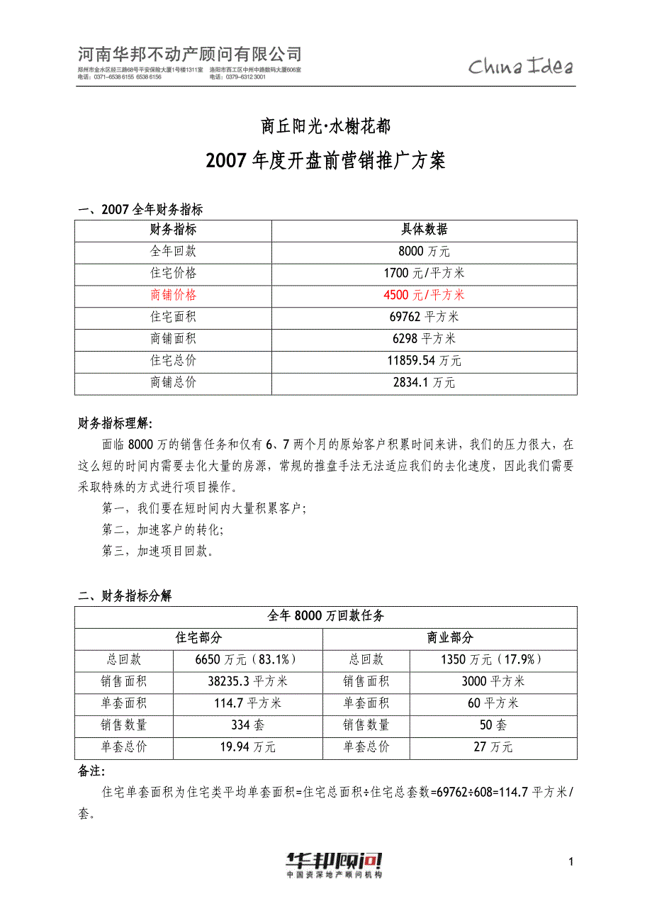 商丘阳光水榭花都开盘前营销方案0607_第1页