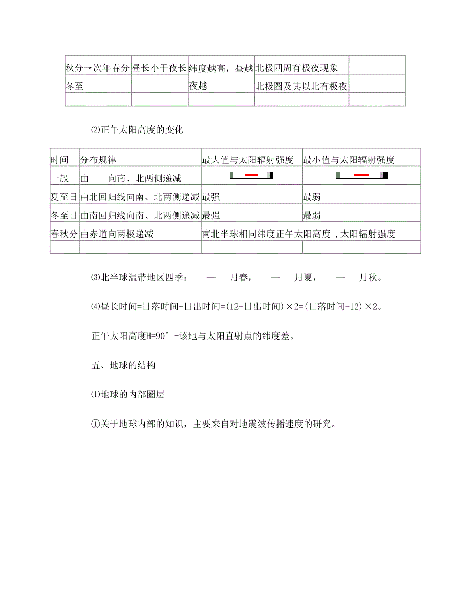 最新地理必修一(湘教版)知识点归纳优秀名师资料_第4页