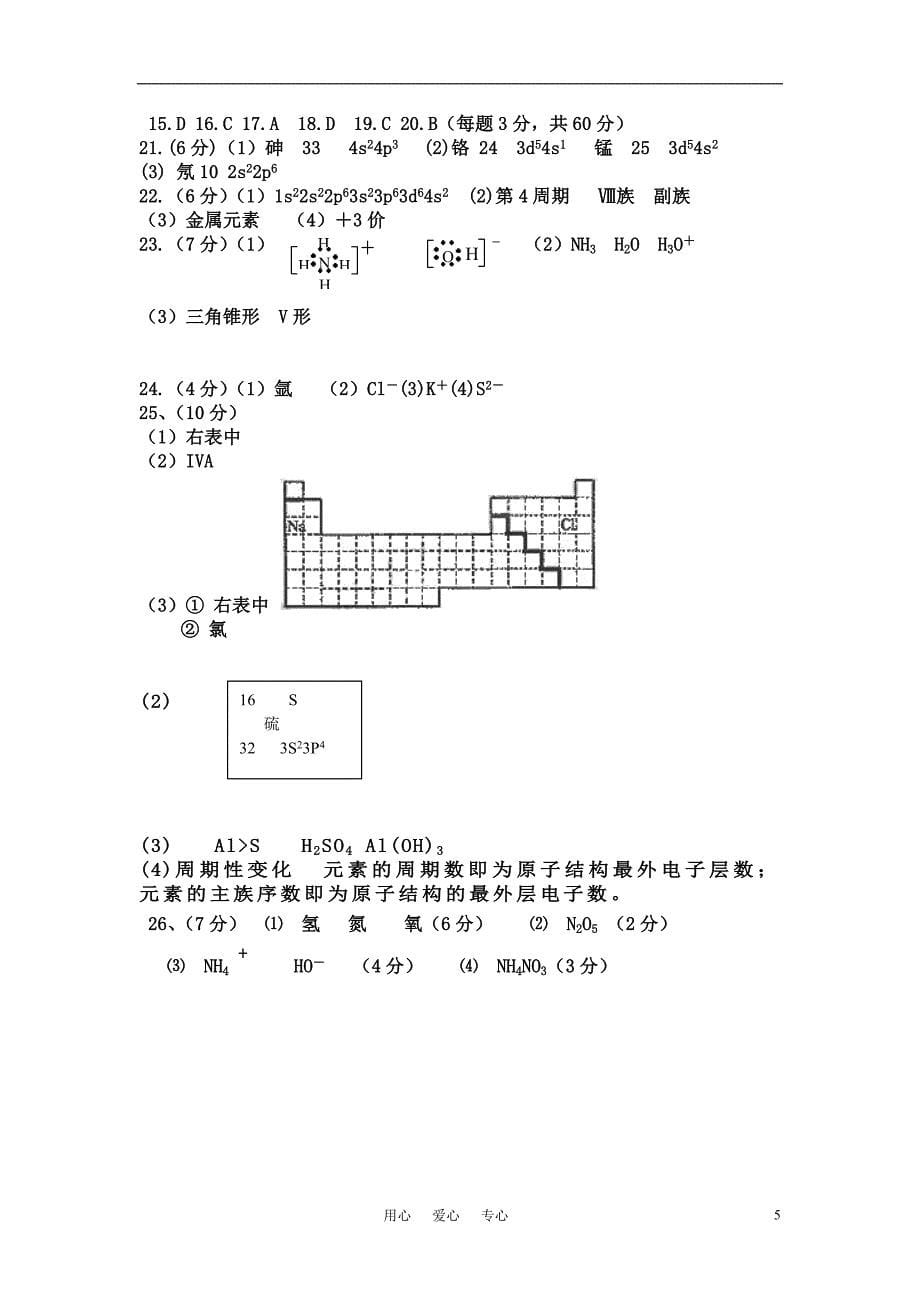 高中化学物质结构与性质一二章测试鲁科版选修3_第5页