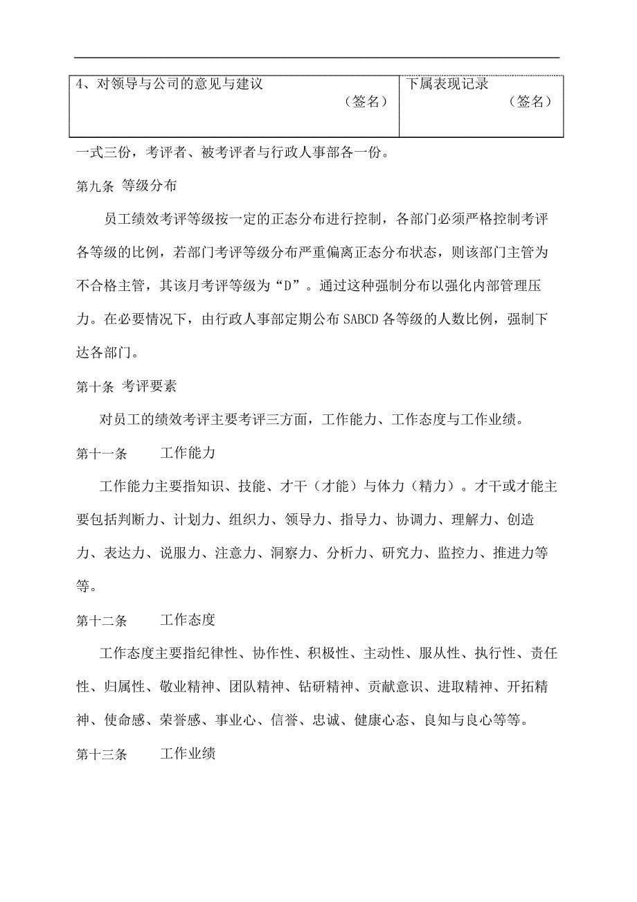 绩优公司员工绩效考评管理规定_第5页