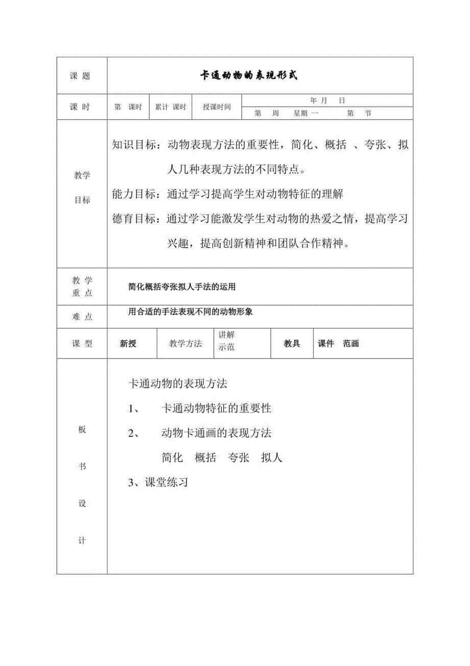 装饰色彩的运用、卡通动物的表现方法_第5页