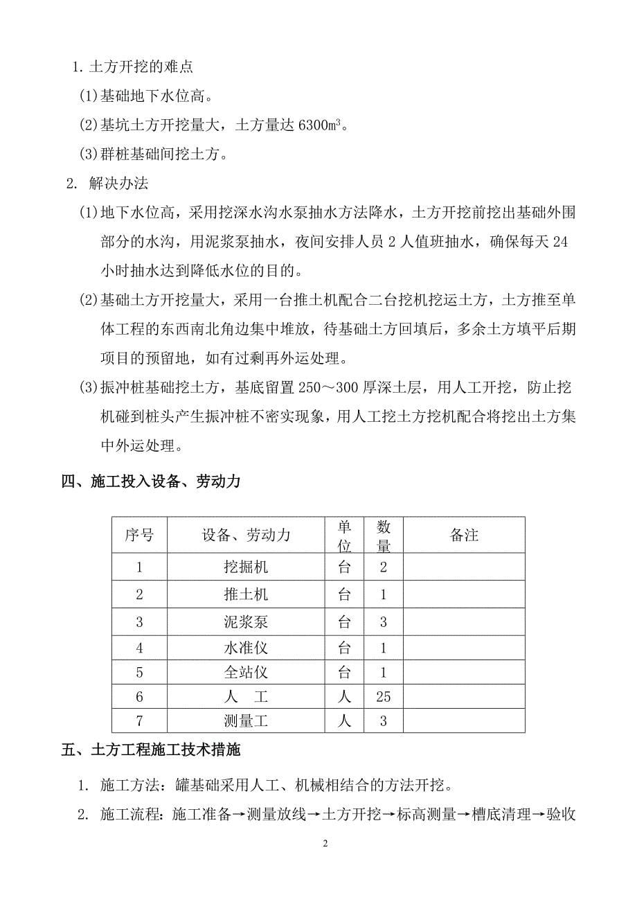 储油罐基础土方开挖施工方案_第5页