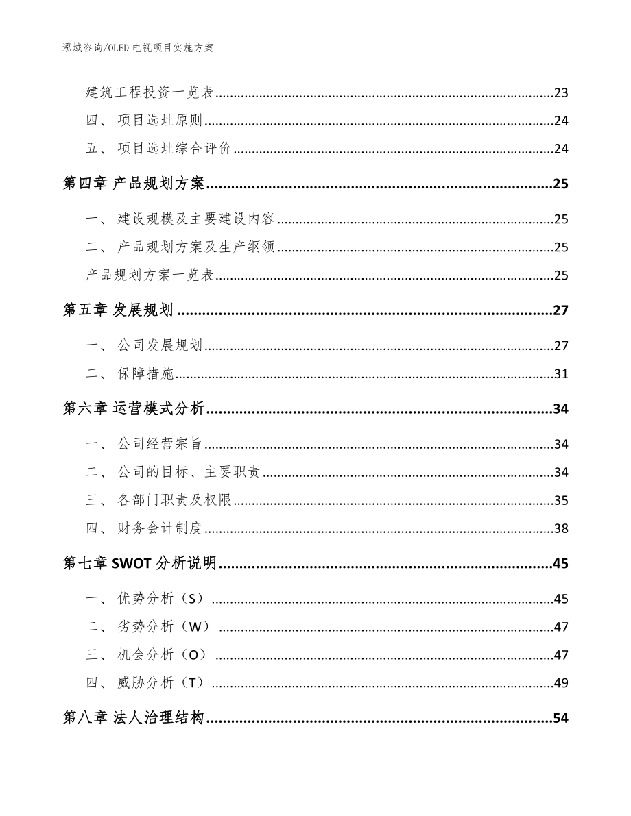 OLED电视项目实施方案（参考模板）_第2页