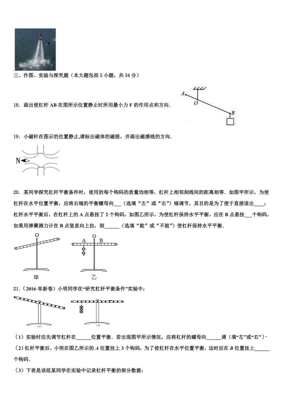 2023年山东省潍坊市寿光市、安丘市市级名校中考一模物理试题（含解析).doc_第5页