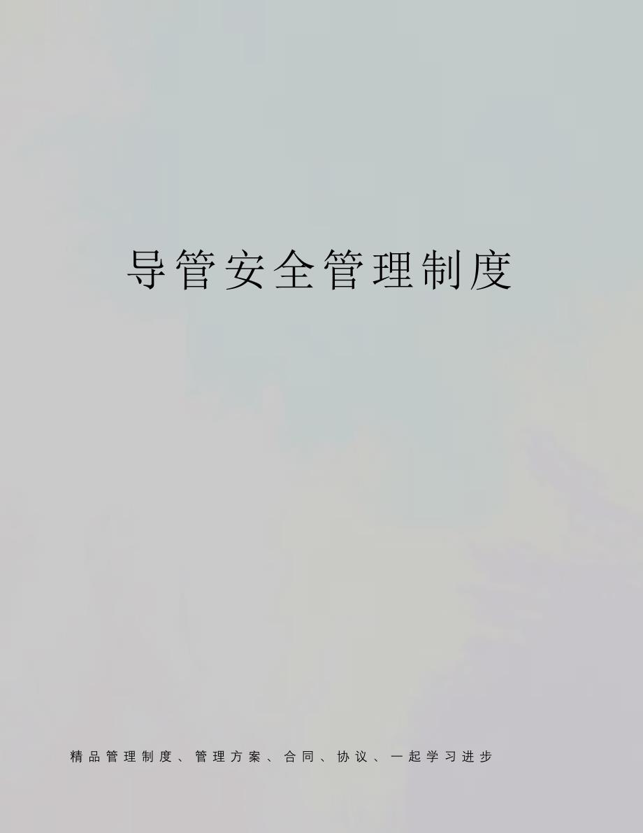 导管安全管理制度_第1页