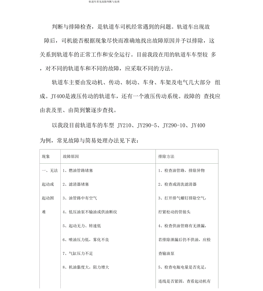 轨道车常见故障判断与处理x_第1页