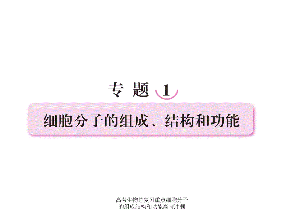 高考生物总复习重点细胞分子的组成结构和功能高考冲刺课件_第1页