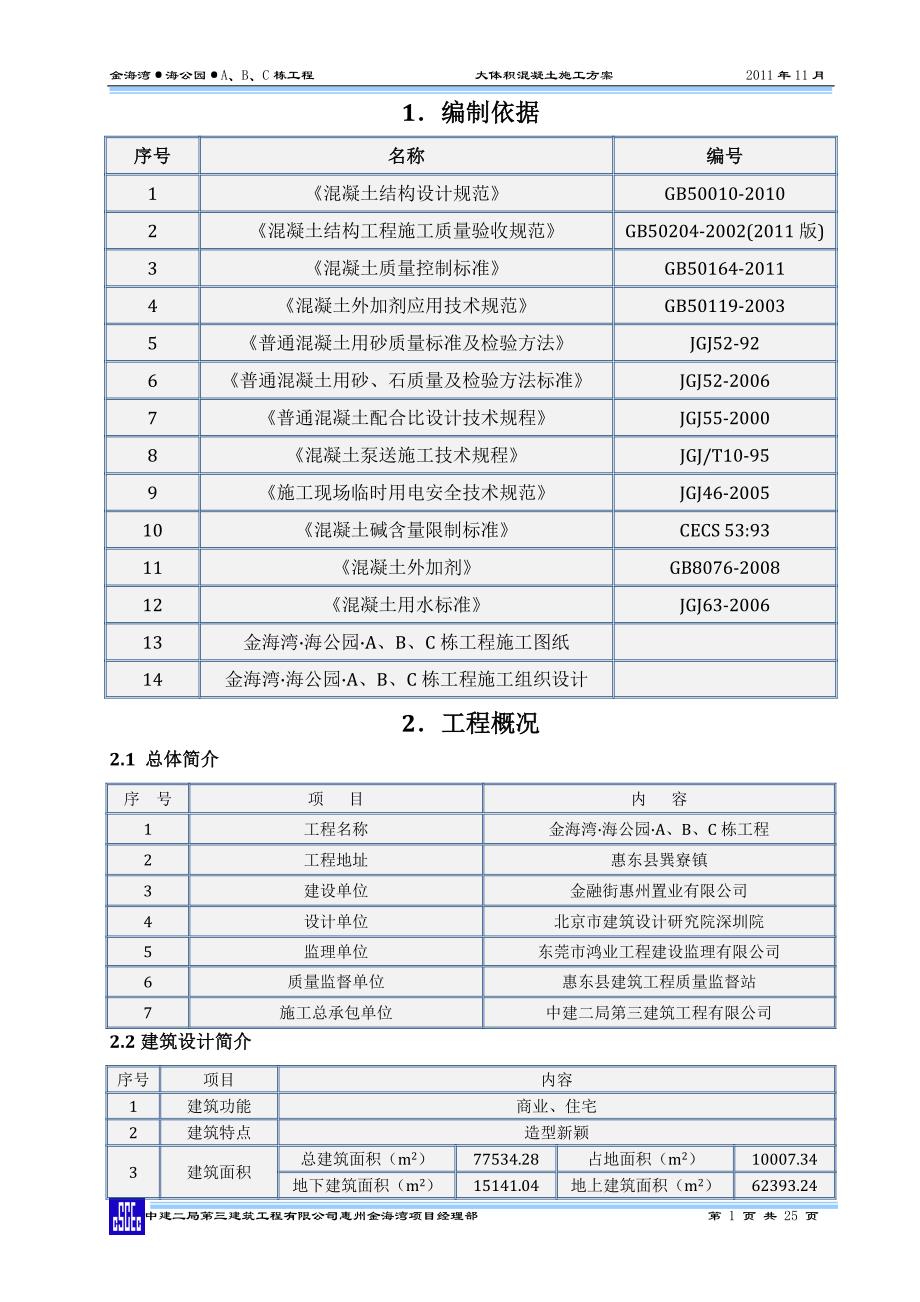 住宅楼大体积混凝土施工方案1_第2页