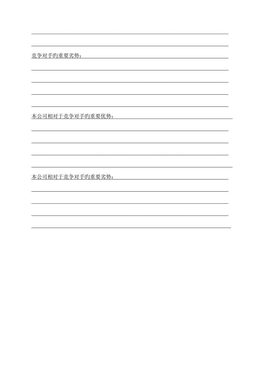 空白表创业计划书模板_第5页