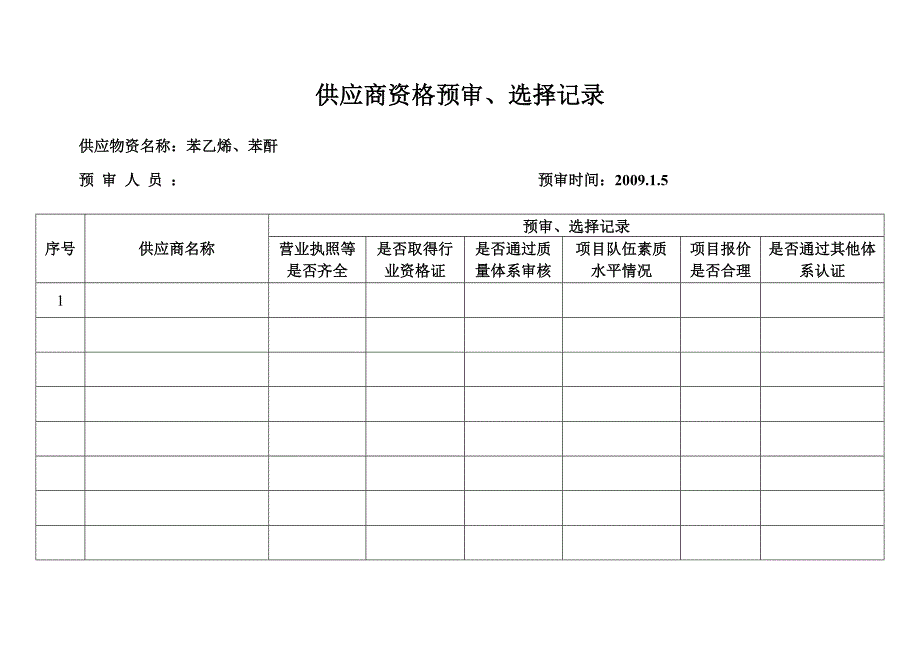 供应商资格预审、选择记录_第3页