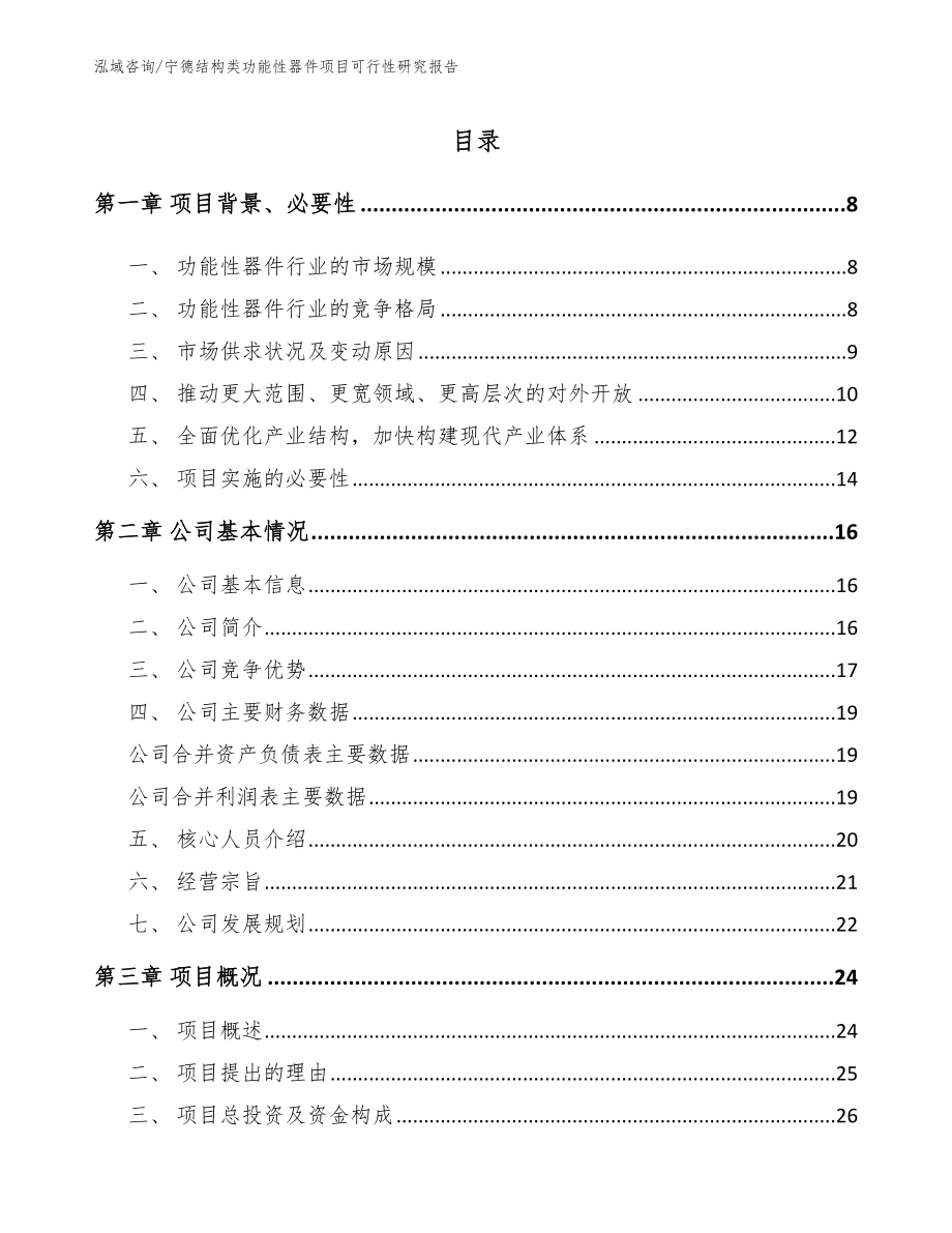 宁德结构类功能性器件项目可行性研究报告【模板】_第1页