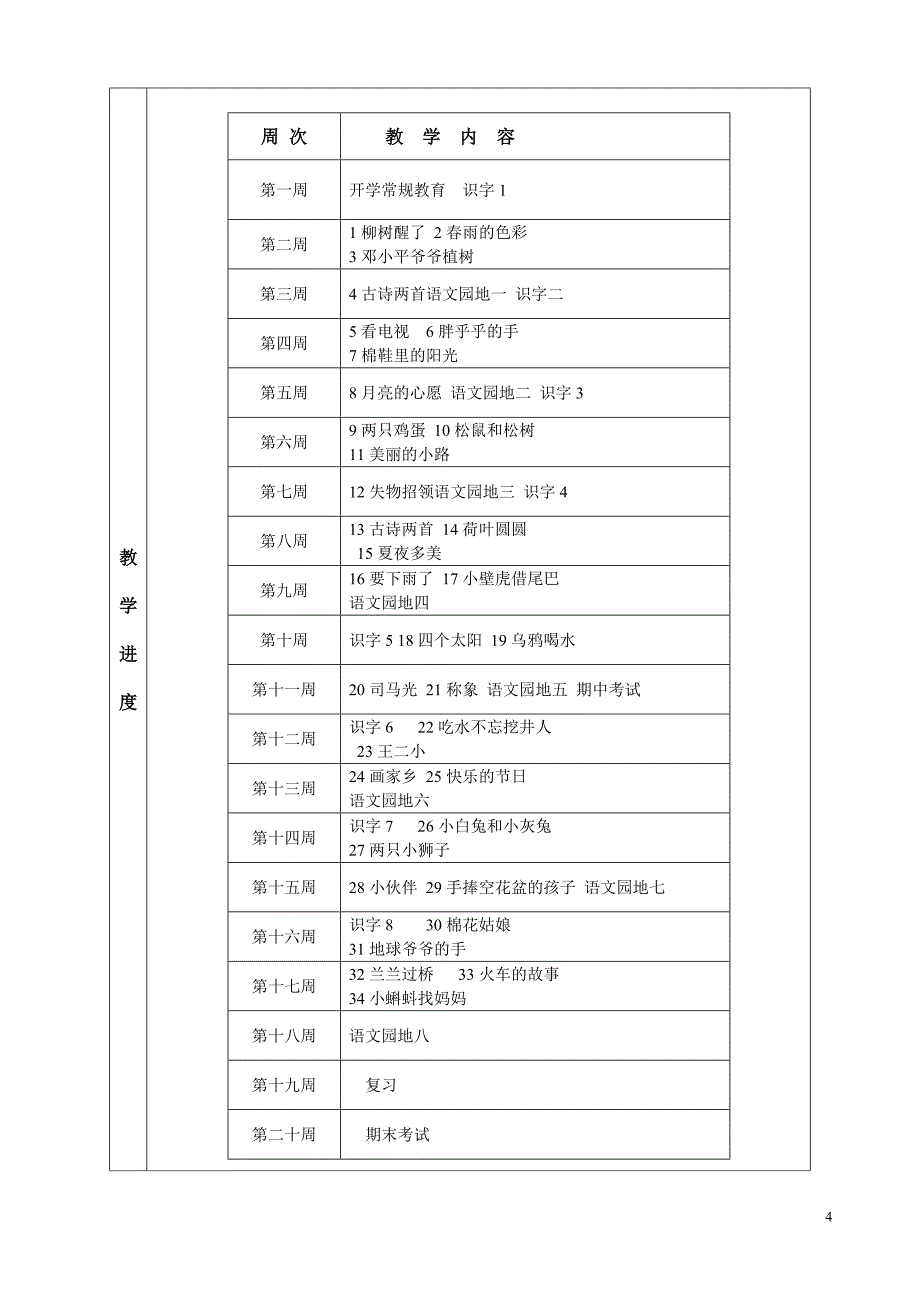 一年级语文教学计划_第4页