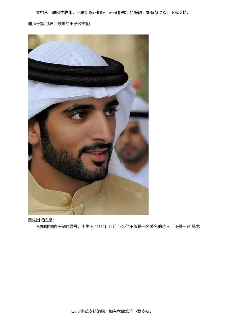 迪拜王室世界上最美的王子公主们_第1页