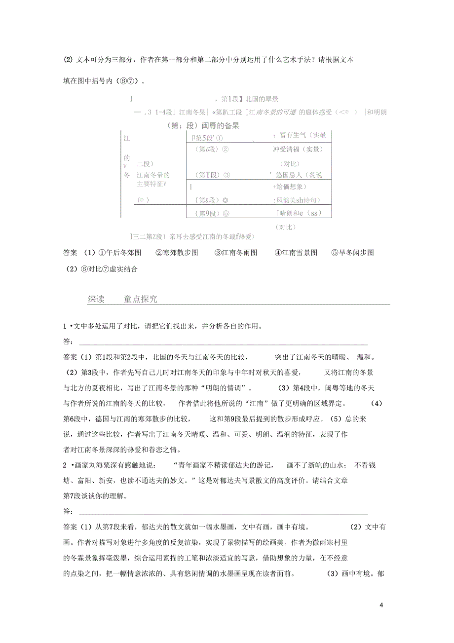 浙江专用高中语文专题四像山那样思考文本18江南的冬景学案苏教版必修1_第4页