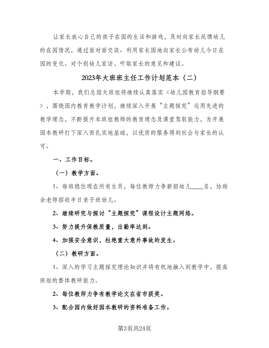 2023年大班班主任工作计划范本（7篇）.doc_第3页