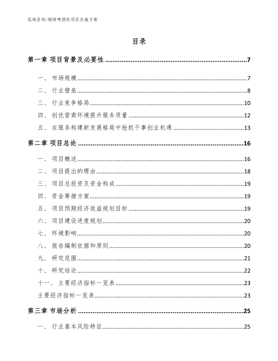 铜陵啤酒机项目实施方案【参考模板】_第1页