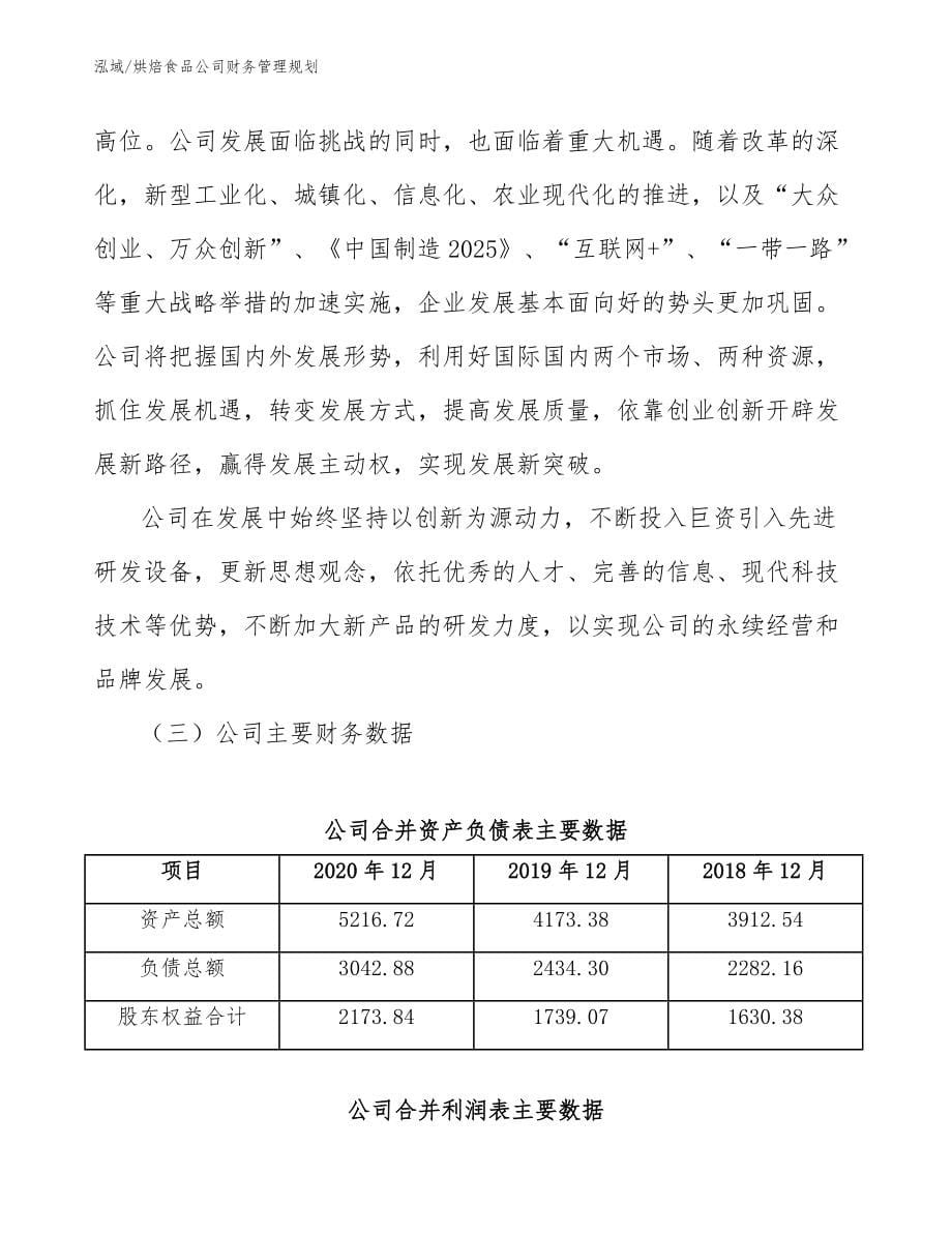 烘焙食品公司财务管理规划_第5页