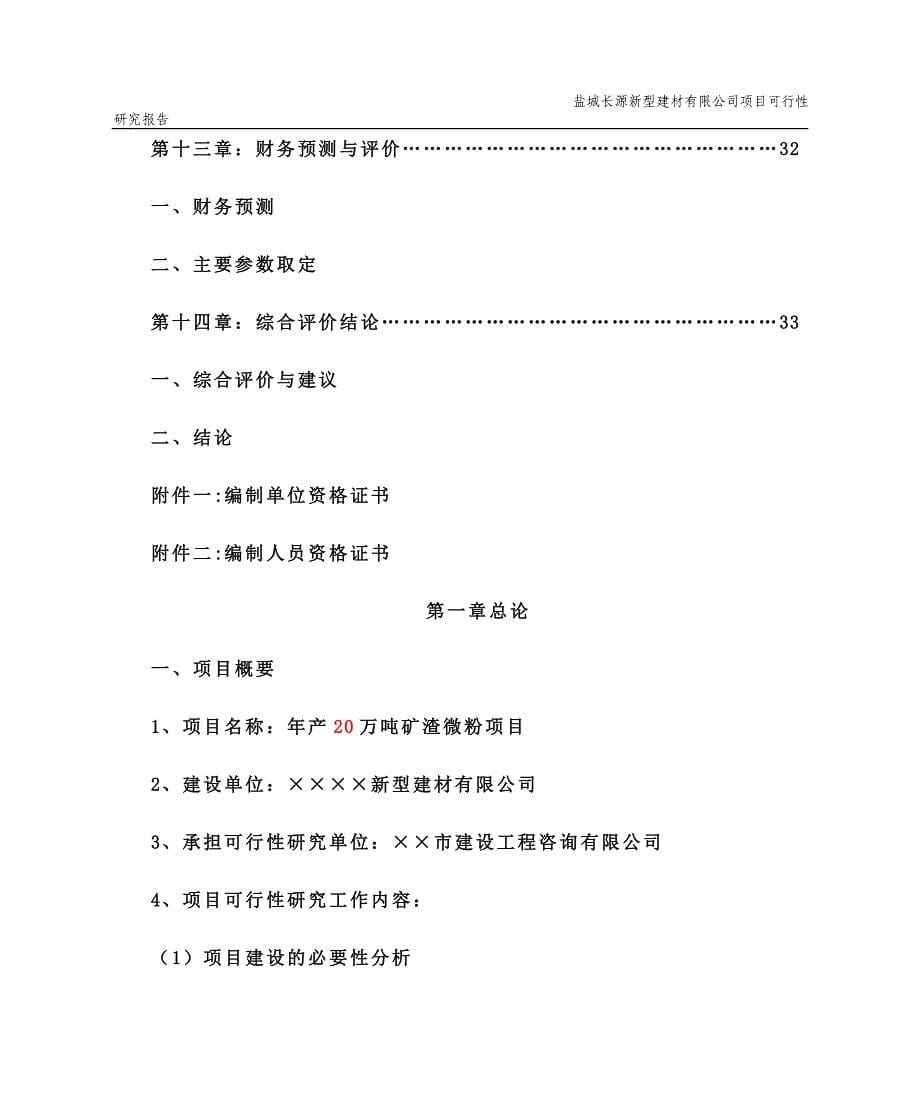 年产20万吨矿渣微粉项目可行性研究报告.doc_第5页