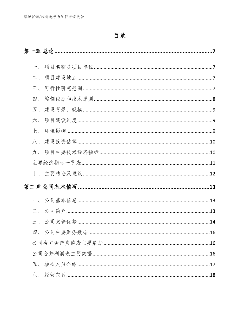 临沂电子布项目申请报告参考模板_第1页