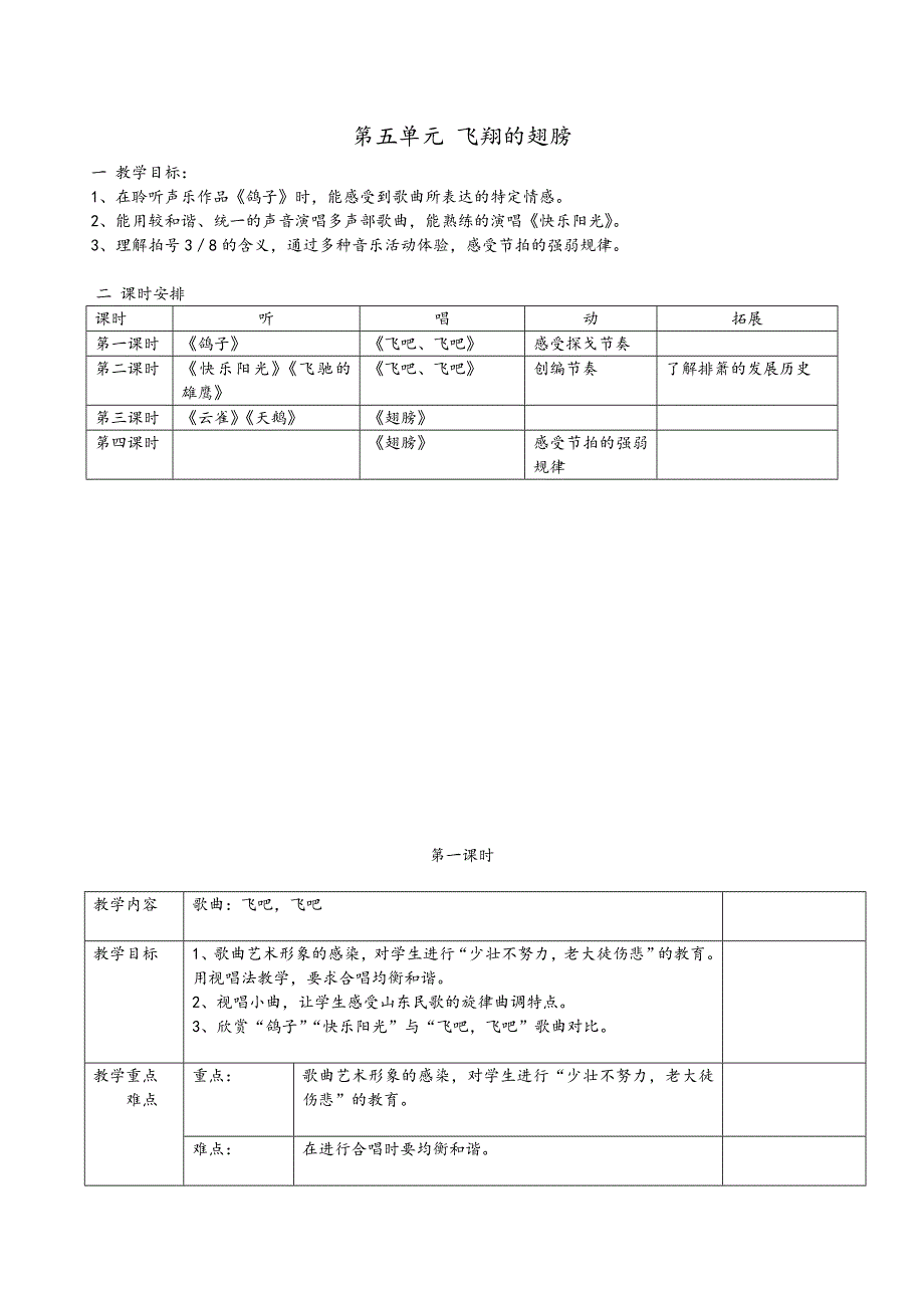 第五单元飞翔的翅膀.doc_第1页