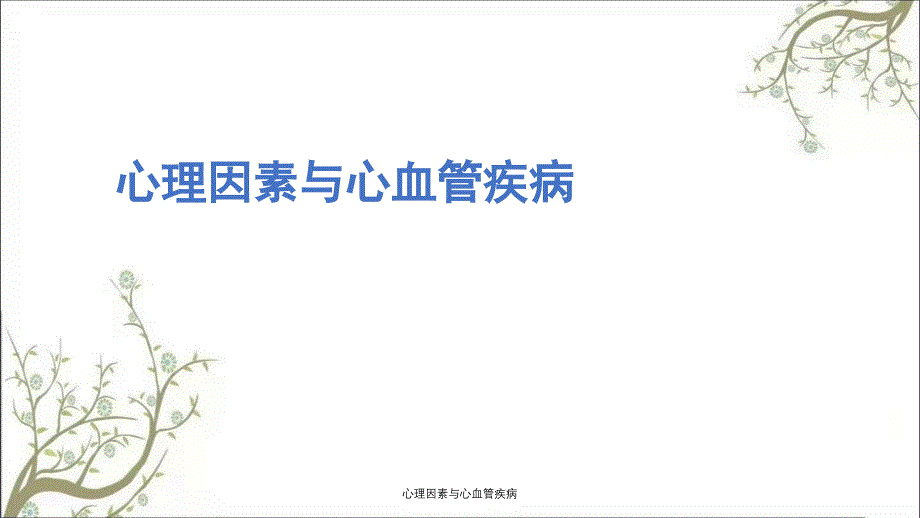 心理因素与心血管疾病_第1页