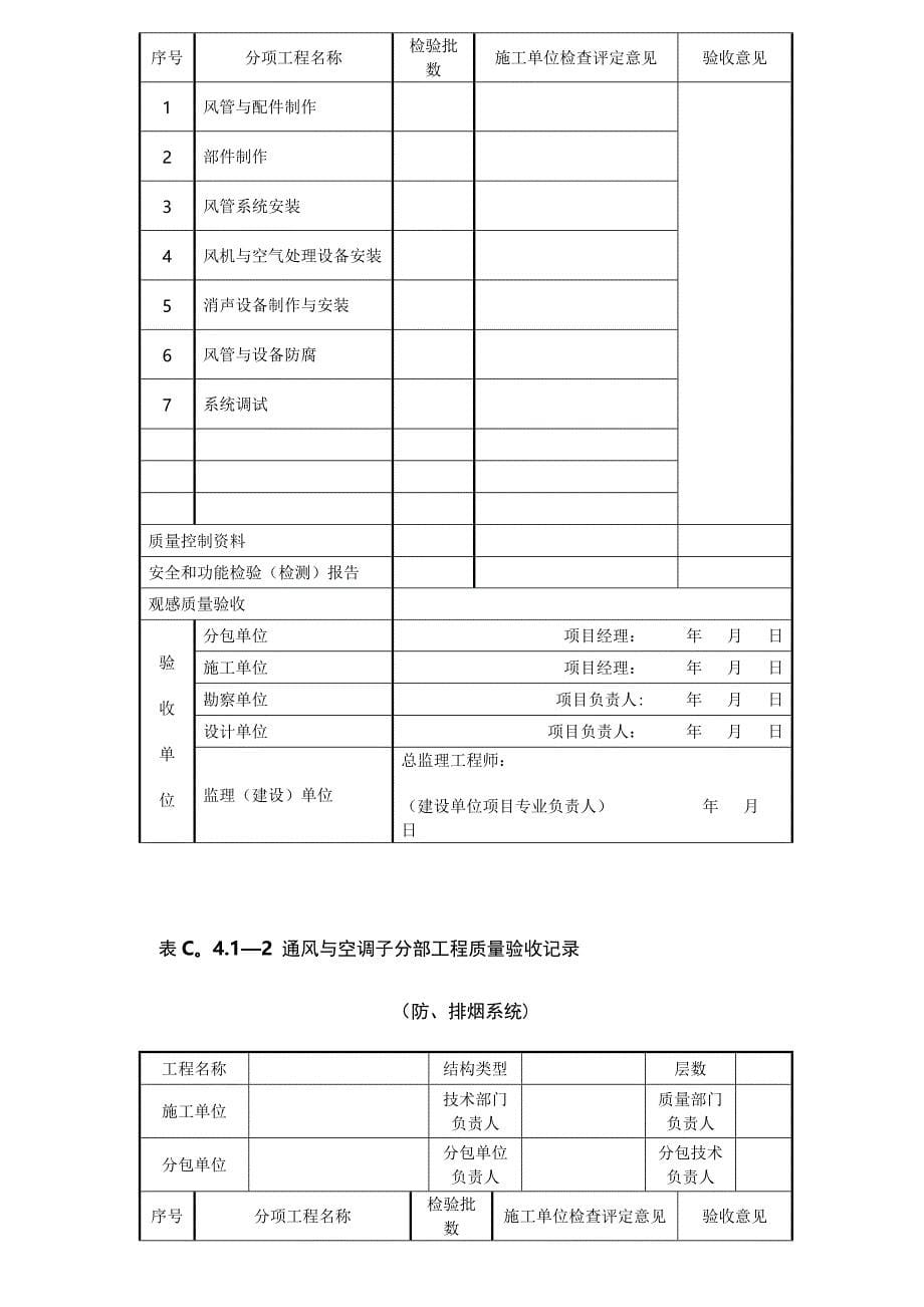 通风与空调相关检验批表格.doc_第5页