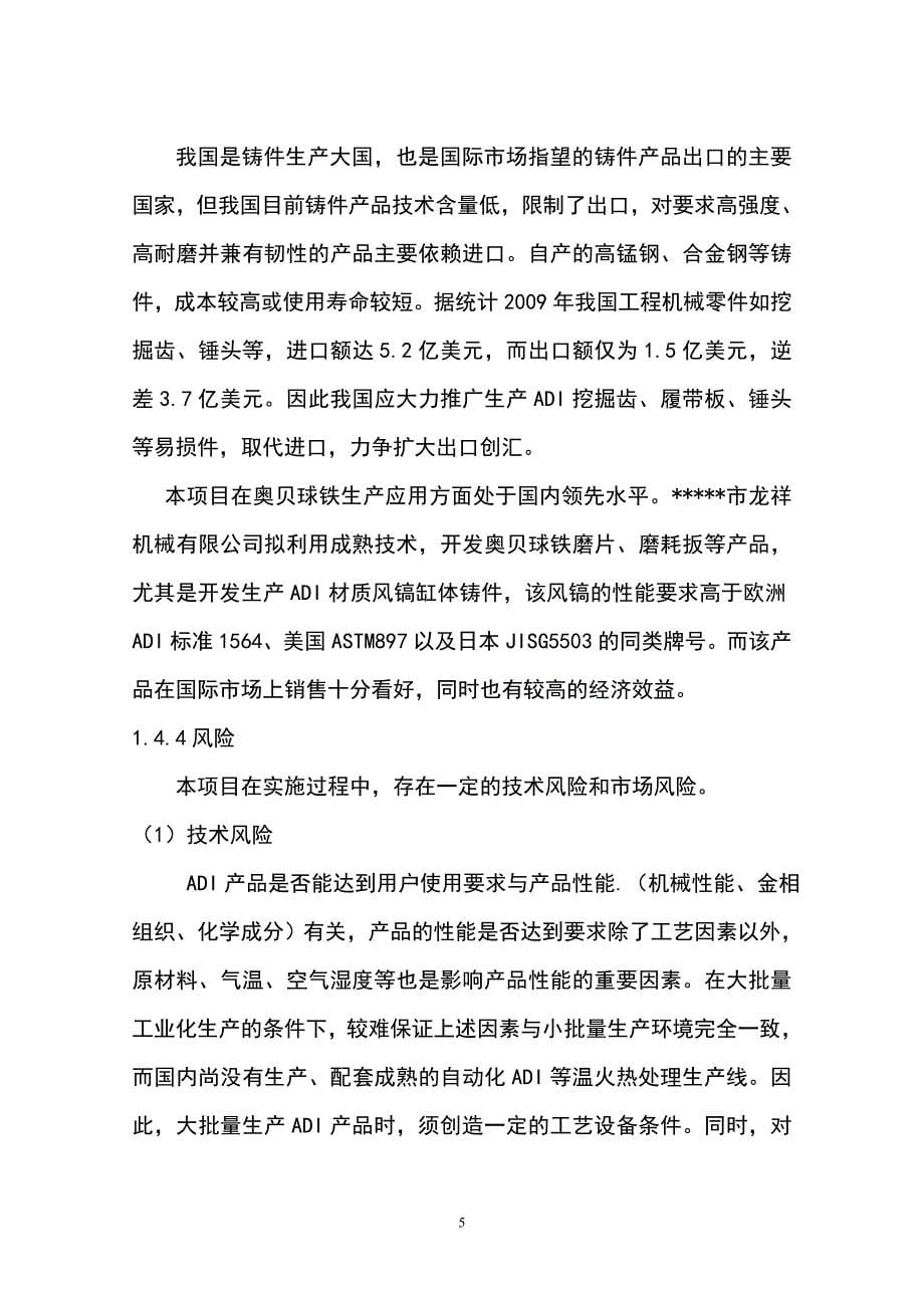 5000吨奥贝球铁项目申请立项可行性研究报告.doc_第5页