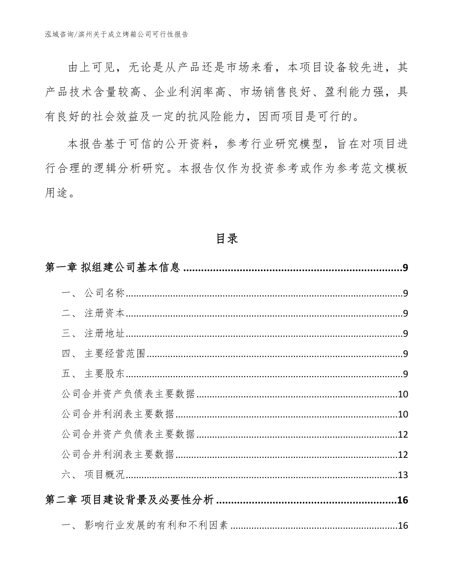 滨州关于成立烤箱公司可行性报告【范文模板】_第3页