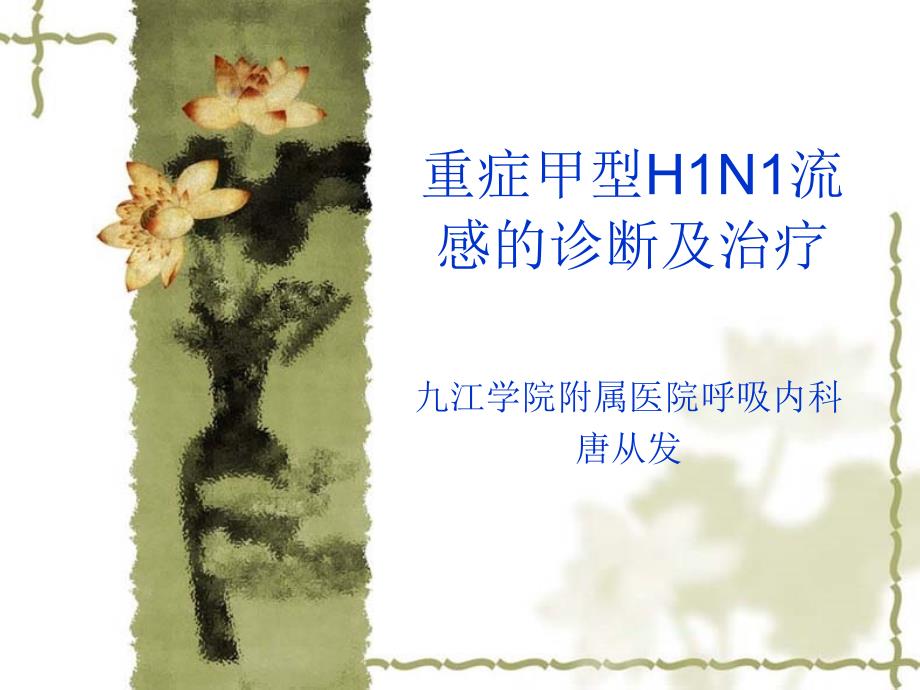 重症甲型H1N1流感的诊断及治疗PPT课件_第1页