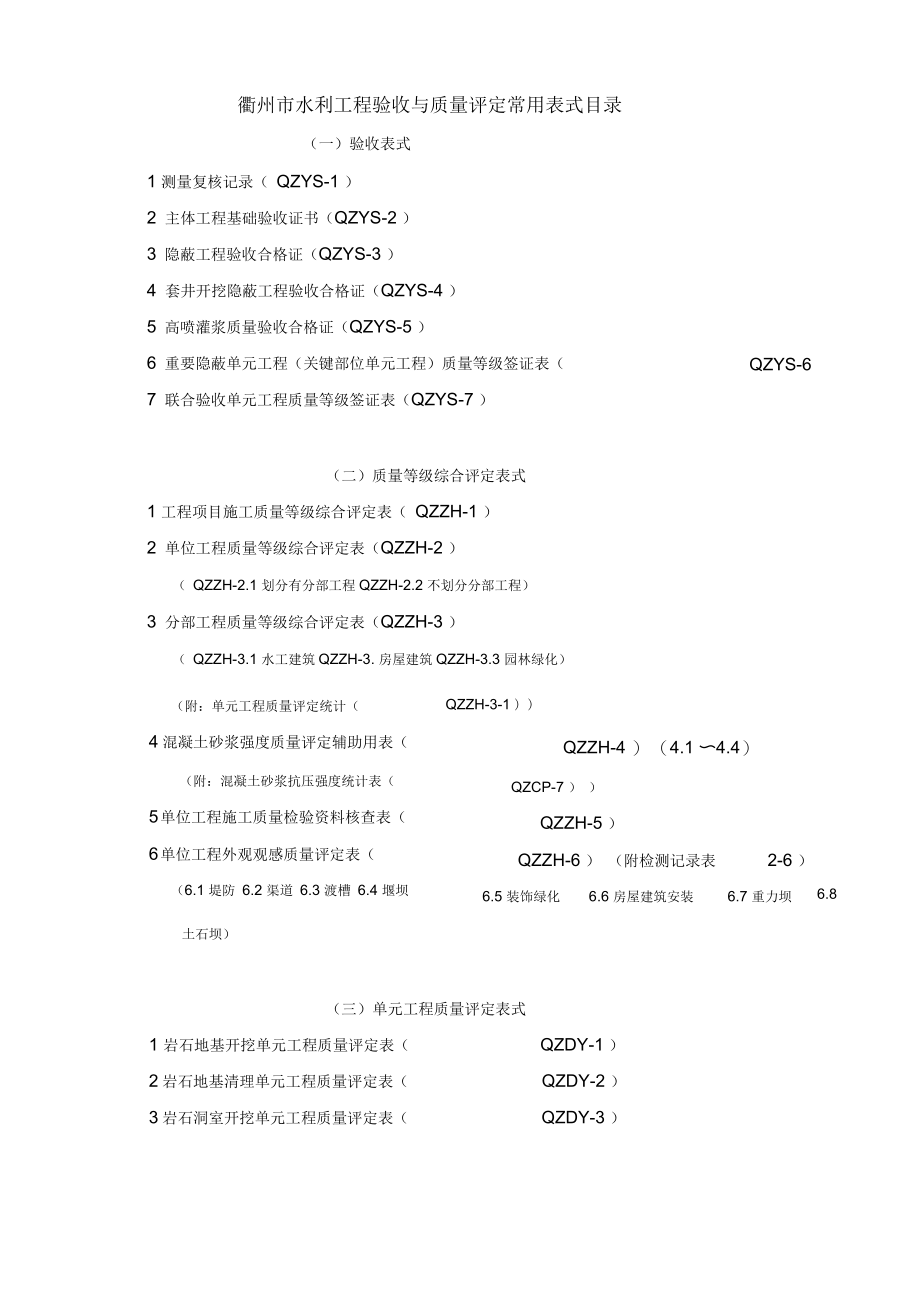 衢州市水利水电工程验收与评定表式_第3页