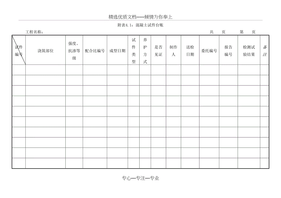 试验台账模板(共30页)_第1页