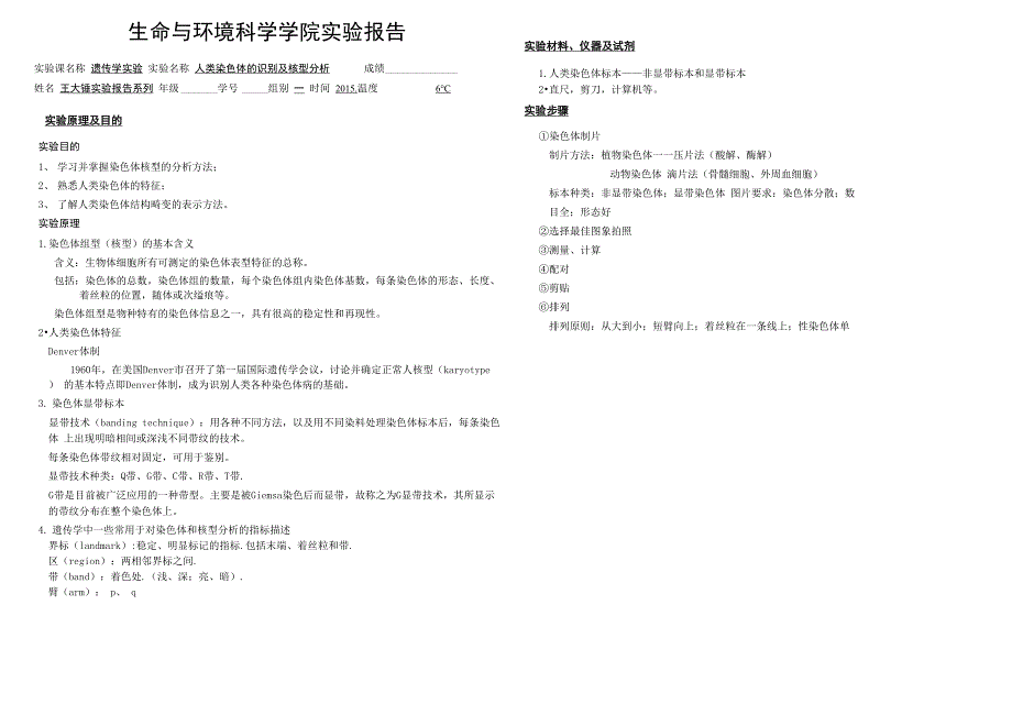 人类染色体的识别及核型分析_第1页