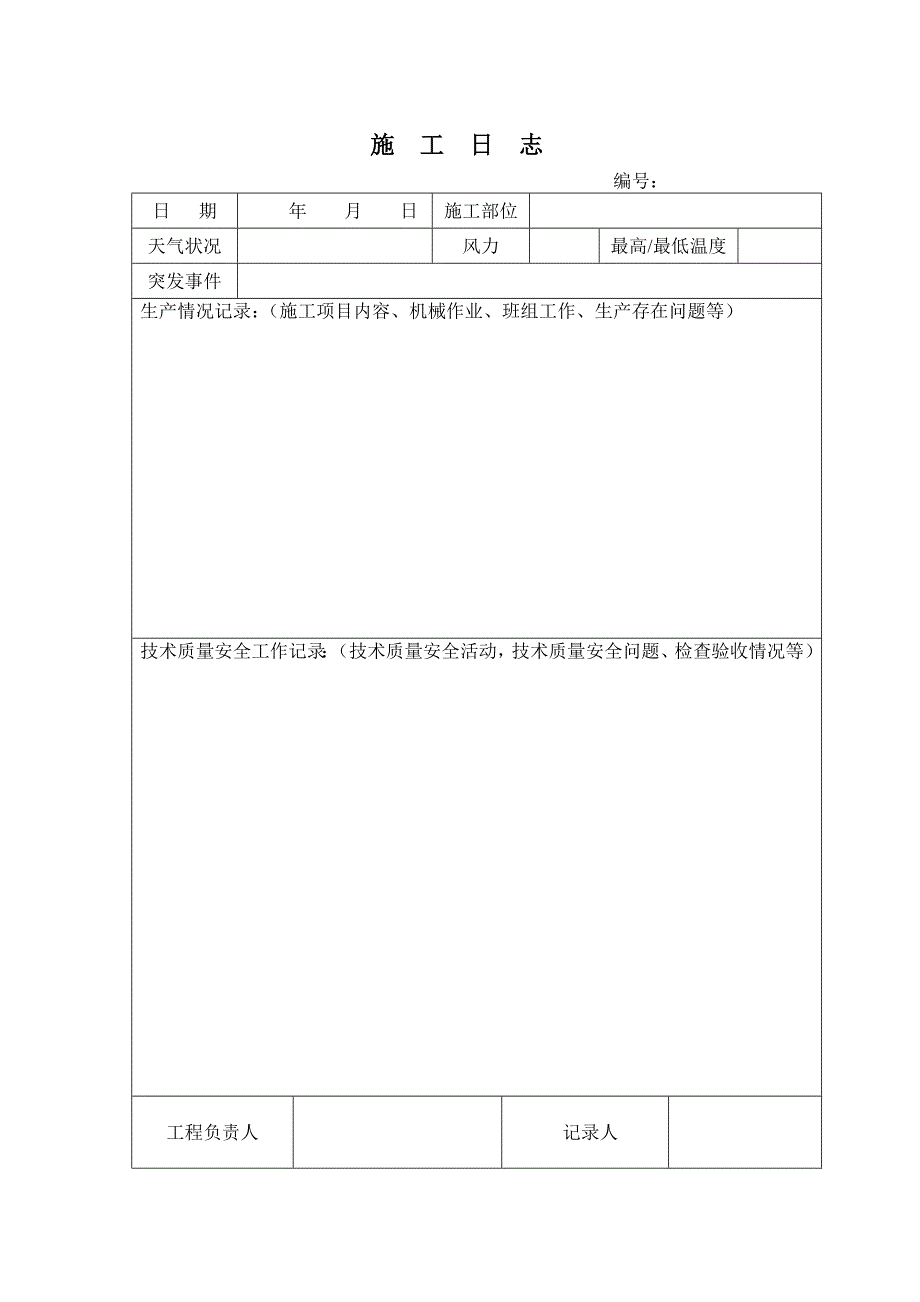施工日志空白表格_第3页