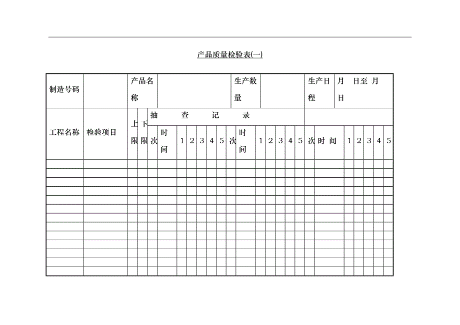 产品质量检验表(一)_第1页