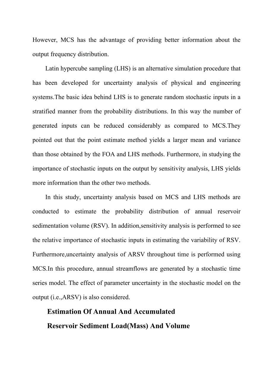 水库泥沙淤积的不确定因素分析--毕业设计外文翻译_第5页
