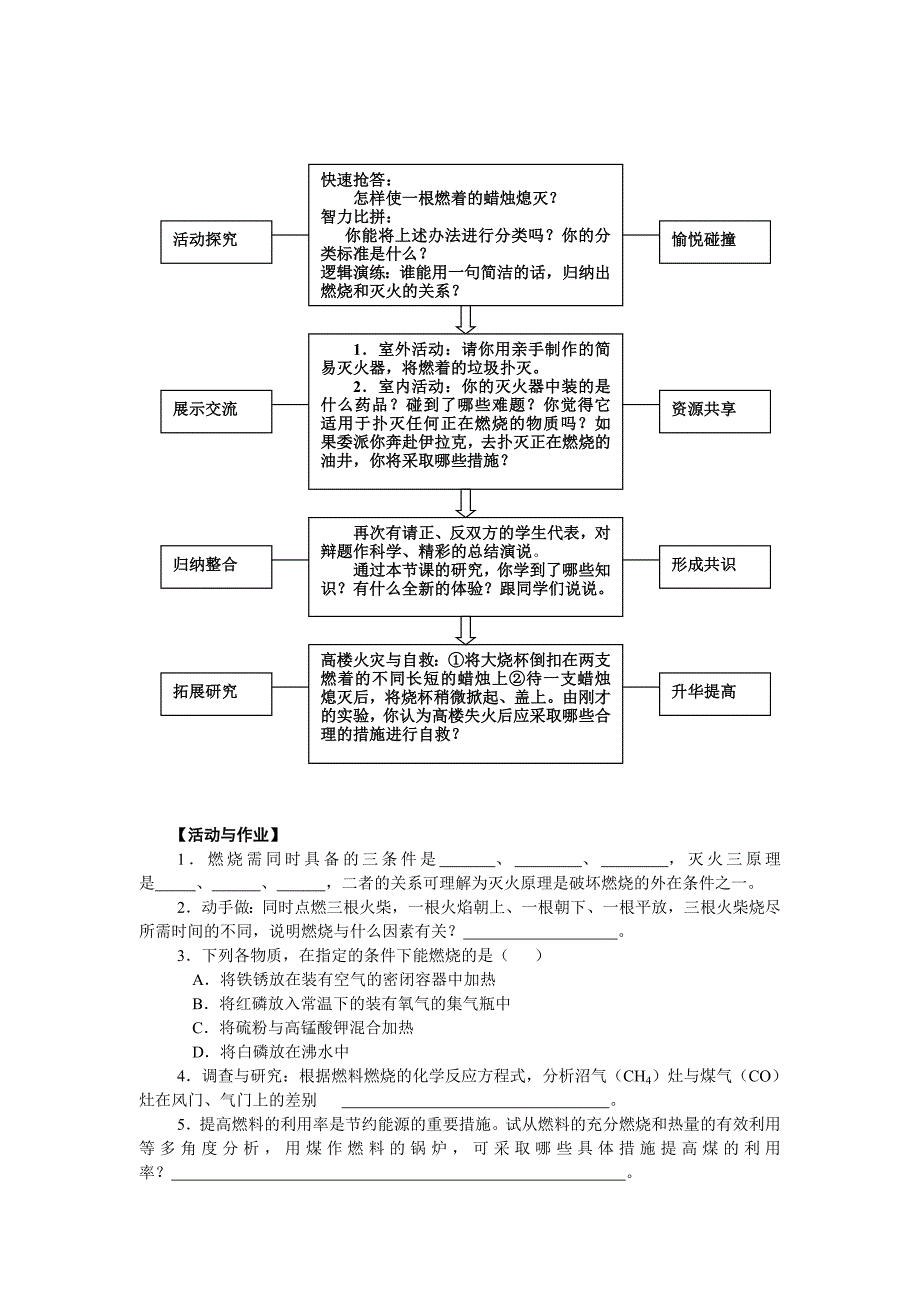 九年级化学上册专题六单元2燃烧与灭火教案3湘教版_第3页