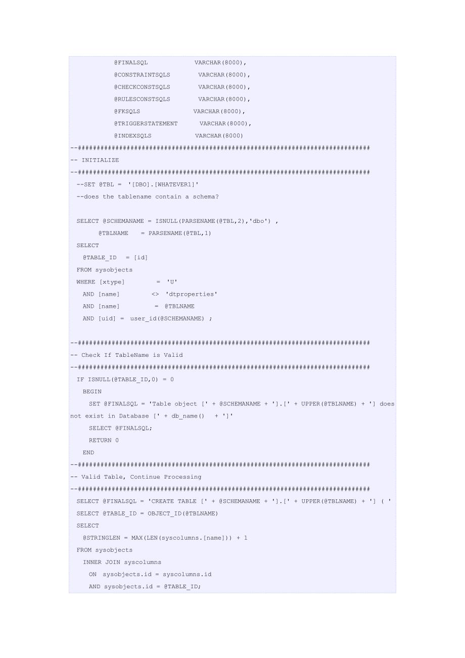 Get DDL for any SQL 2000 table_第2页